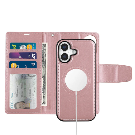 iPhone 17 Hanman Miro Leather 2-in-1 Wallet Case with Magnetic Back